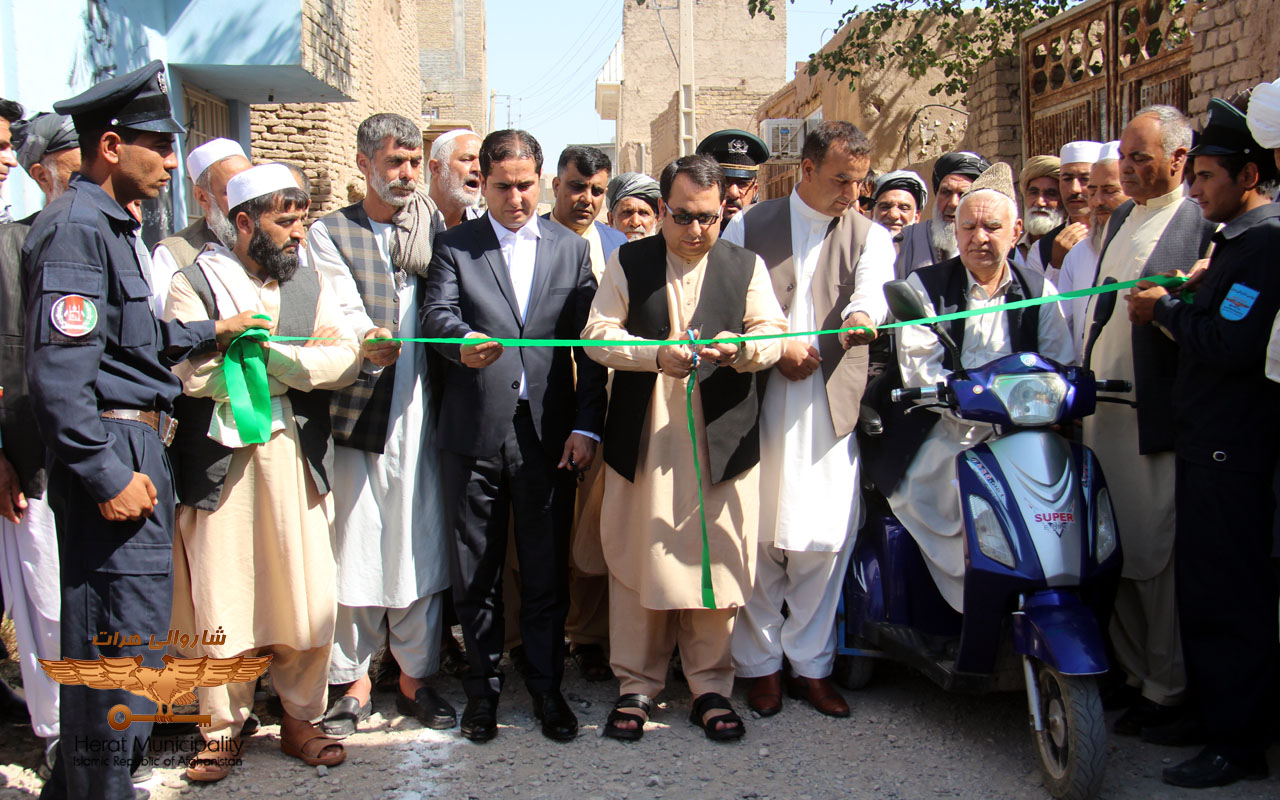 Inauguration of concretization project and construction of Darb-e-Qala alley canal and construction of Amir Ali Shir Navai side alley canal related to the fifth district of Herat city