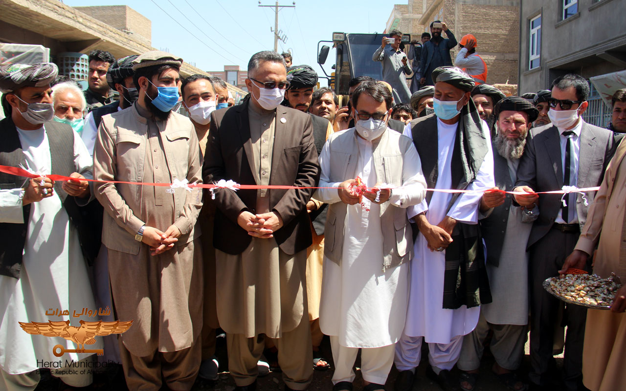 Opening of asphalt project and construction of dams around Zein Al-Abedin road in the sixth district of Herat city