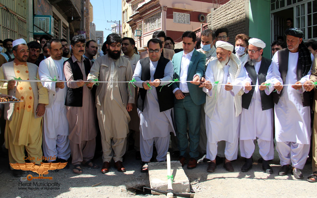 Inauguration of the concretization project and construction of the bath alley canal located next to the Maulana Adineh Mosque in the third district of Herat city