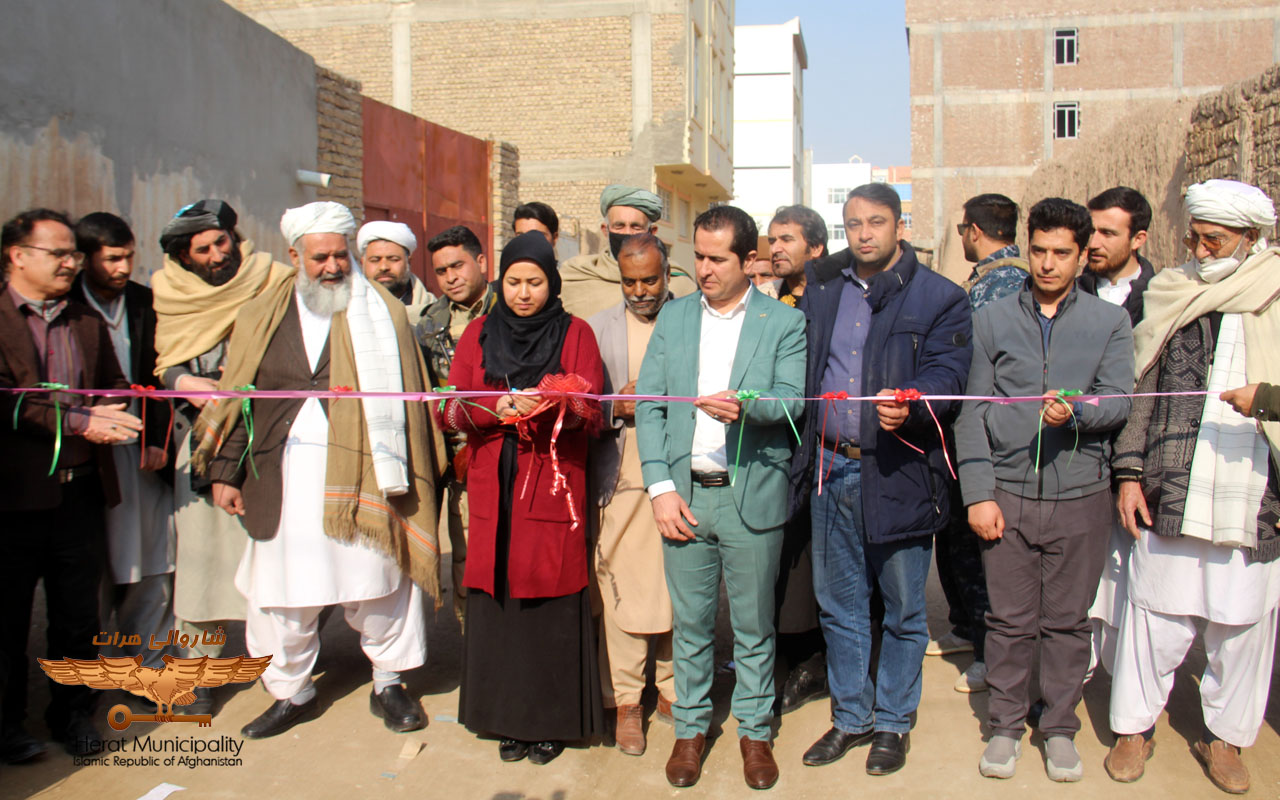 Inauguration of 570 meter canal construction project in Rezaieh Mosque alley, fifth district of Herat city