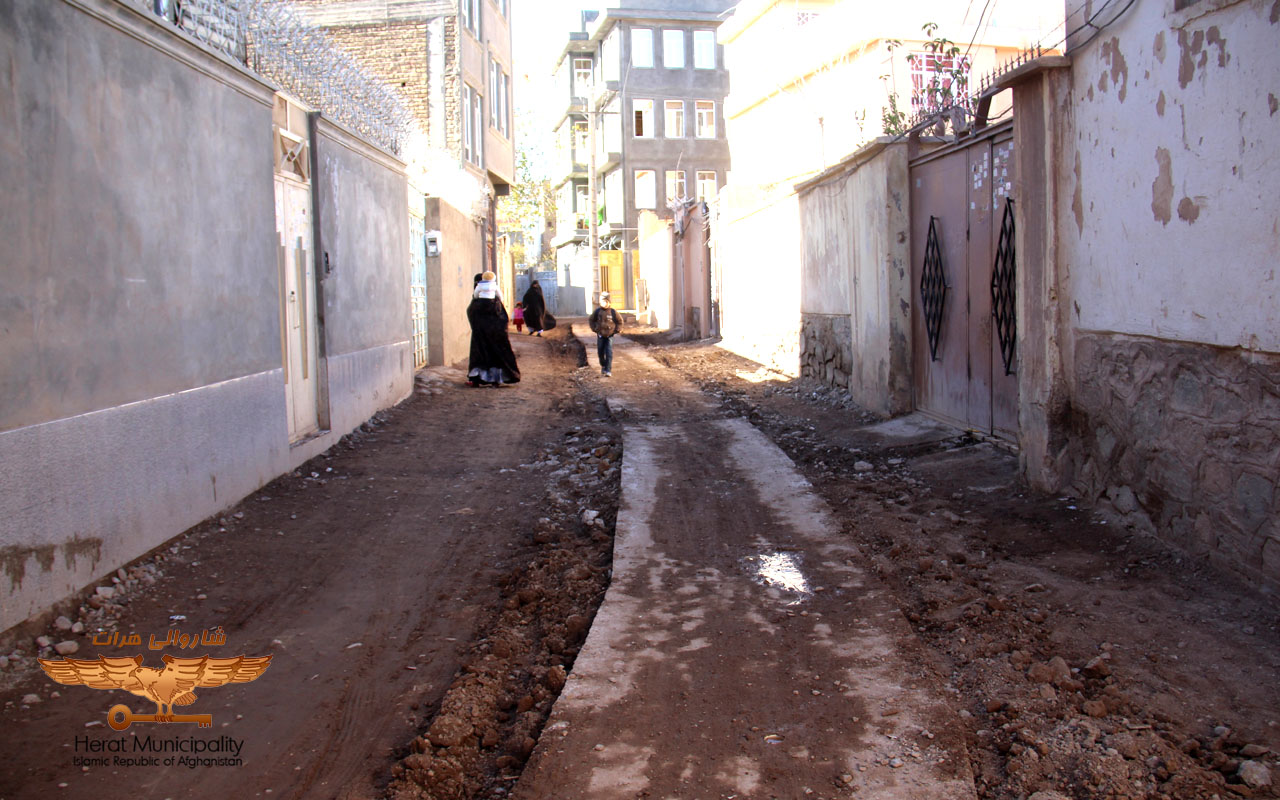 75% progress of the construction project of Masjed Sefid alley canal in the first district of Herat city