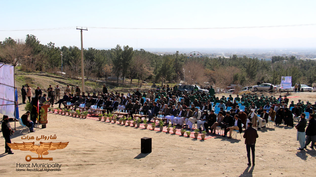 Herat municipality planting program begins with local government officials and large number of citizens