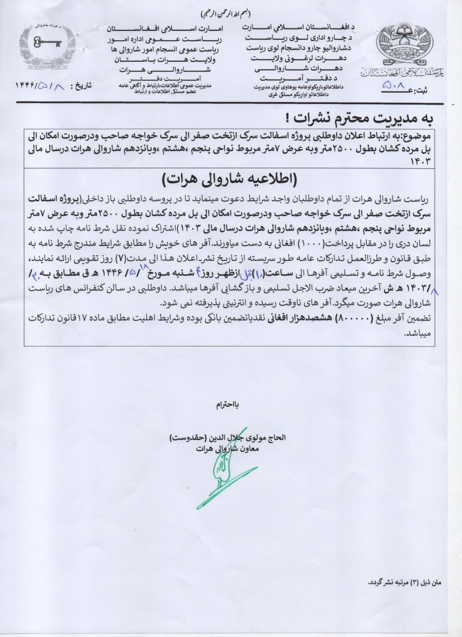 اعلان داوطلبی